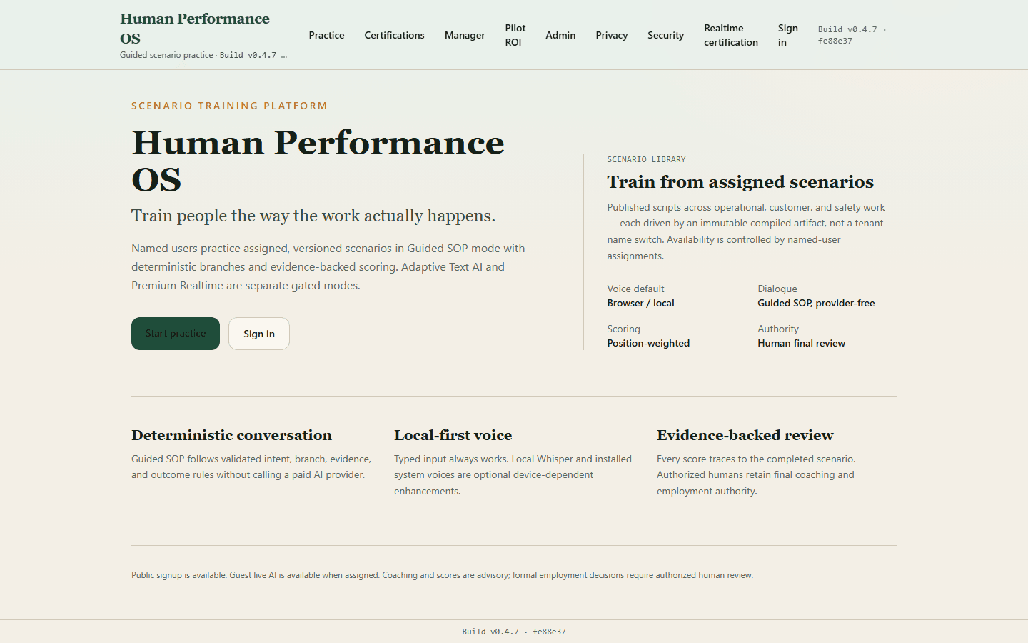 Public guided-practice product screen